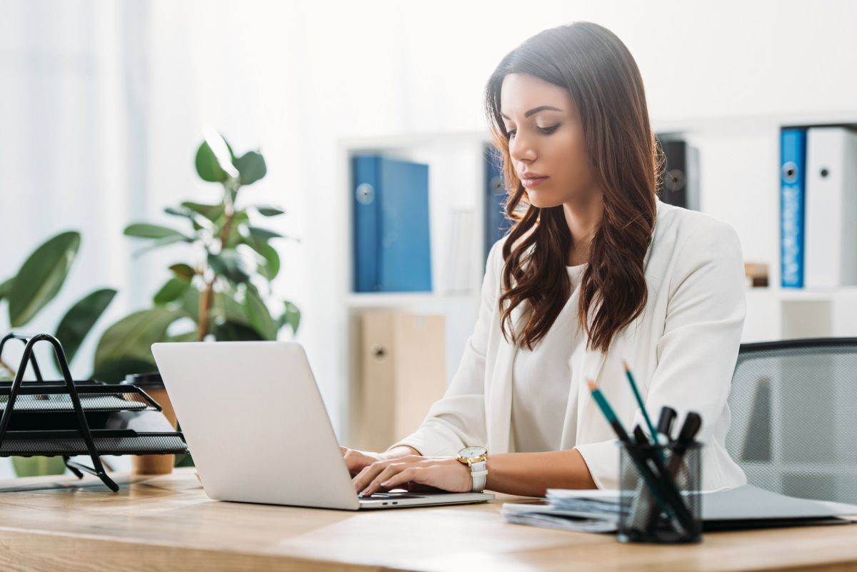 Image of a worker registering a domain name