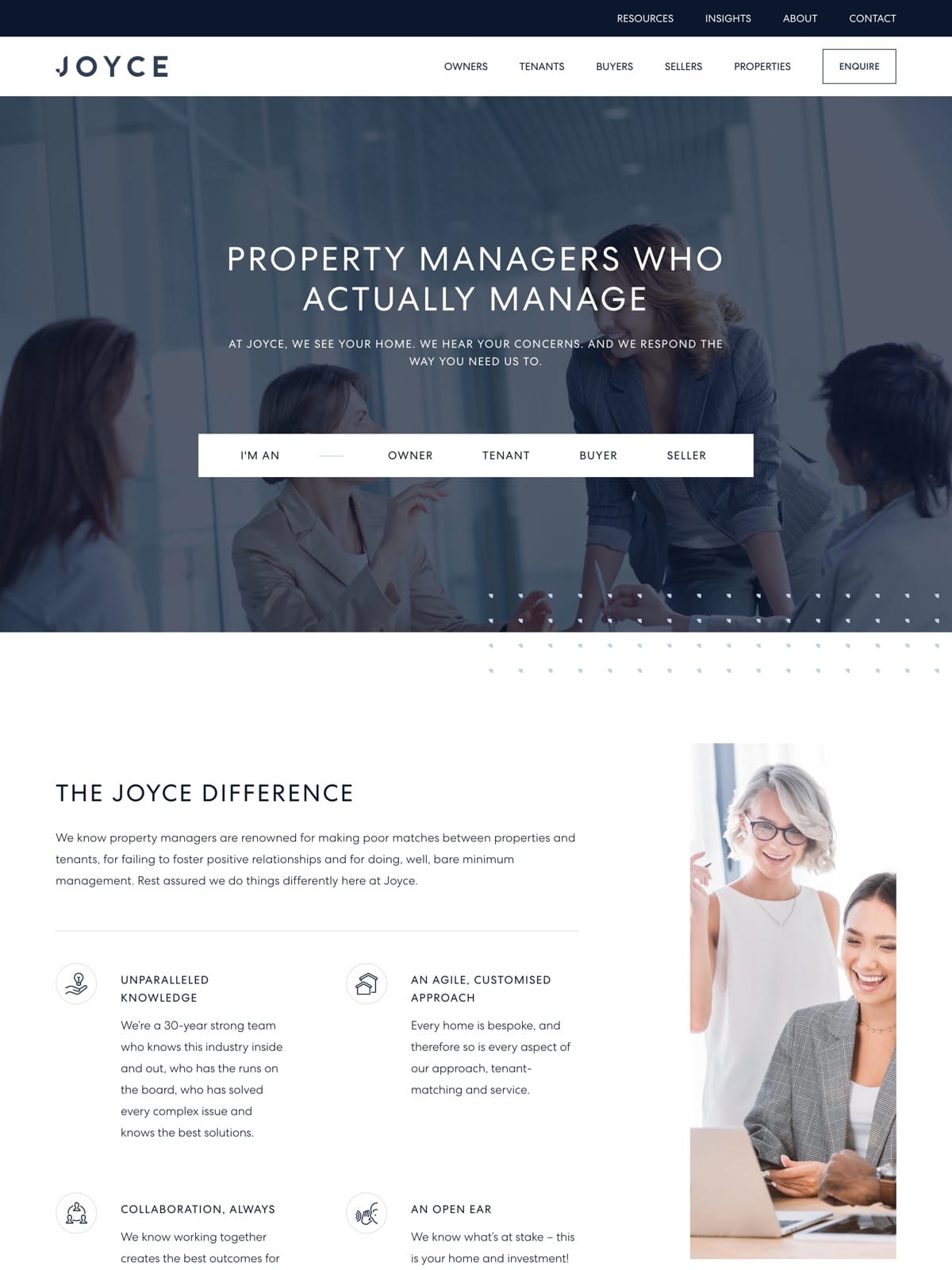 Joyce Property » Brand & site Design Project